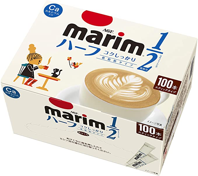AGF marim奶精咖啡伴侶 100條裝 原味 1/2脂 降至905日元+9積分+定期購9折