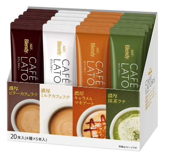 AGF blendy濃厚抹茶/焦糖/牛奶/黑拿鐵速溶咖啡 20條
927日元+9積分