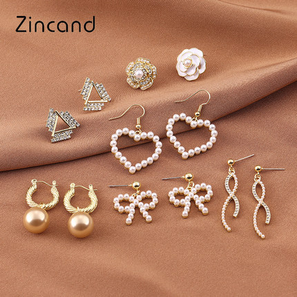 ZD原創設計S925銀針金屬風珍珠耳環女法式復古風防過敏耳釘H 券後價僅5.10元