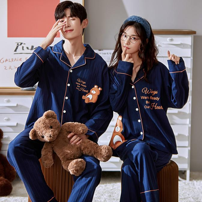 情侶睡衣開衫長袖純棉男女士家居服小翻領春秋季甜美全棉套裝冬款
【在售價】39.00 元