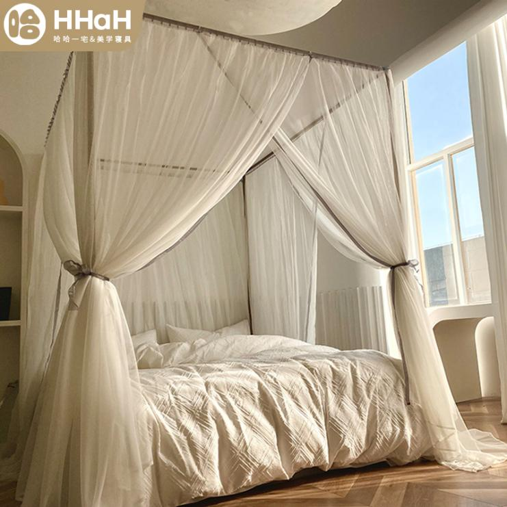 新款奶白色宮廷1.8m床1.5米蚊帳1.35家用加密三開門落地網紅

【在售價】246.51 元