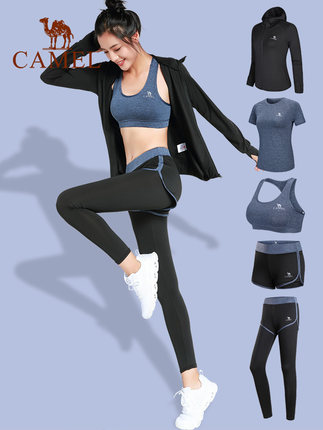 駱駝瑜伽服套裝女短袖夏季運動服晨跑步衣服健身房健身服網紅薄款【券後價】139.00元