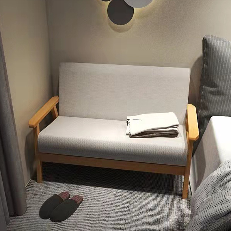 簡易沙發小戶型公寓日式實木ins風出租房2布藝3客廳單人位雙人椅【在售價】145.00 元