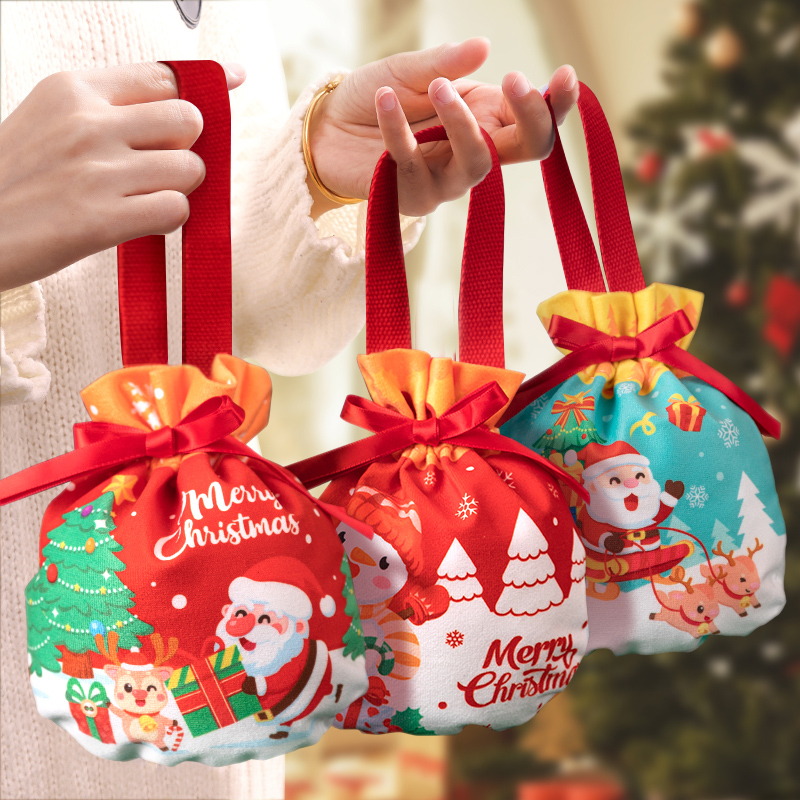 聖誕節禮品袋平安夜蘋果禮盒平安果包裝盒糖果禮物袋子裝飾小禮盒【在售價】6.80 元