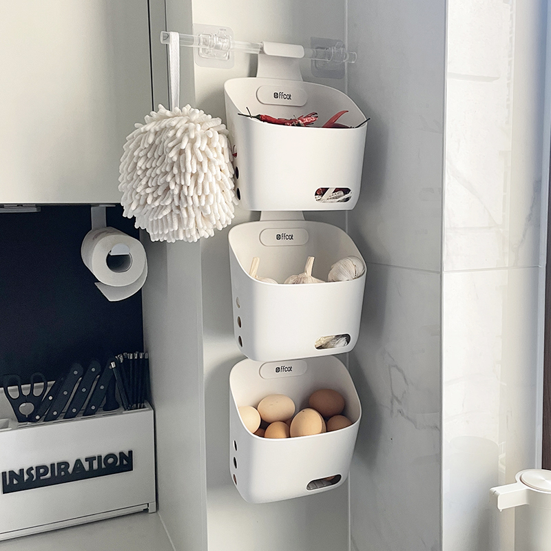 廚房掛籃蔥姜蒜可掛式壁掛收納籃筐【折後】8.80元